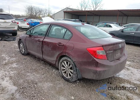 2012 Honda Civic Ex-L from USA, damaged, VIN 2HGFB2F91CH513989